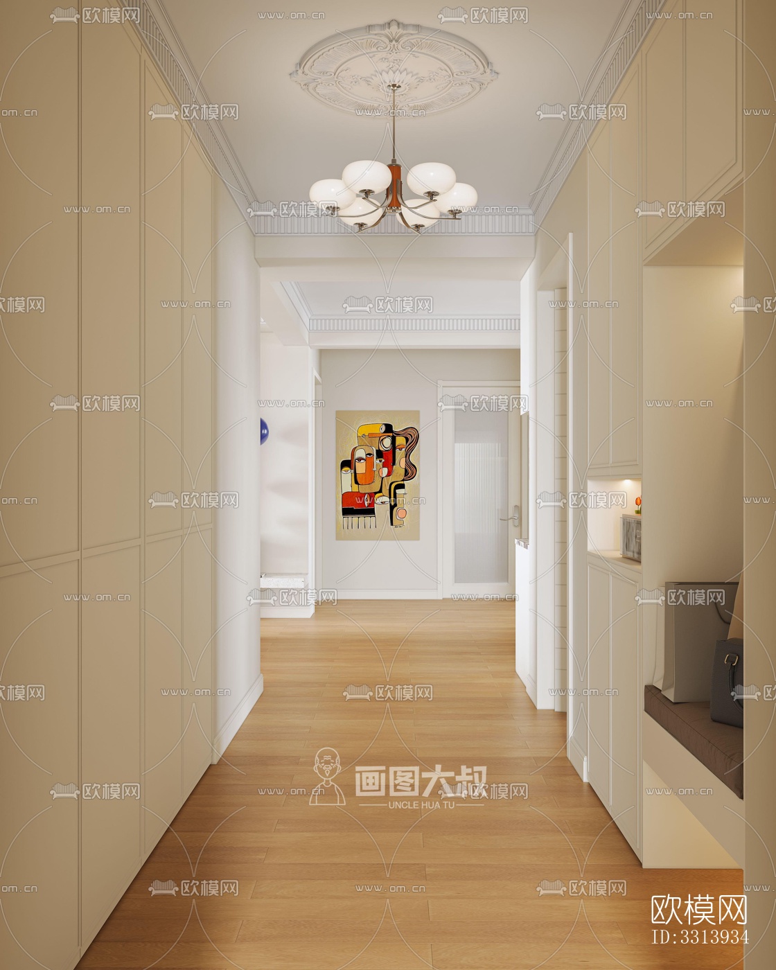 现代客餐厅效果图下载（渲染图4）