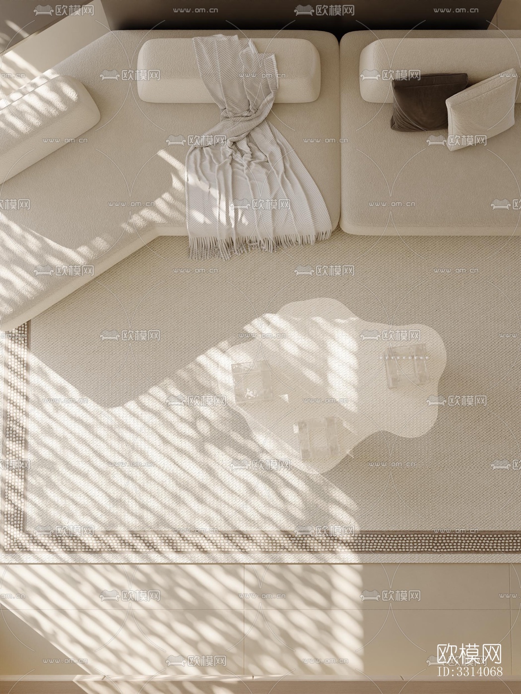 现代客餐厅效果图下载（渲染图4）