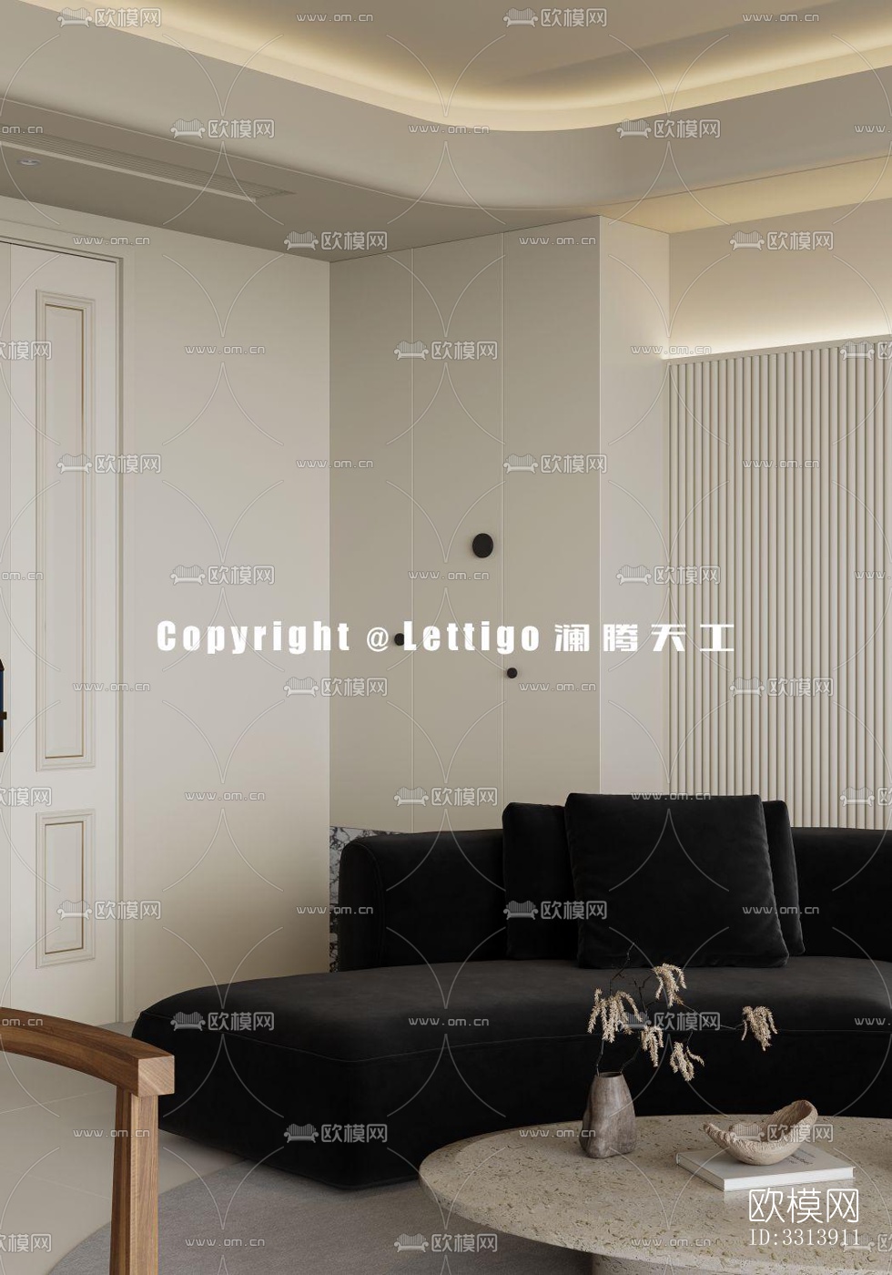 现代客餐厅效果图下载（渲染图7）