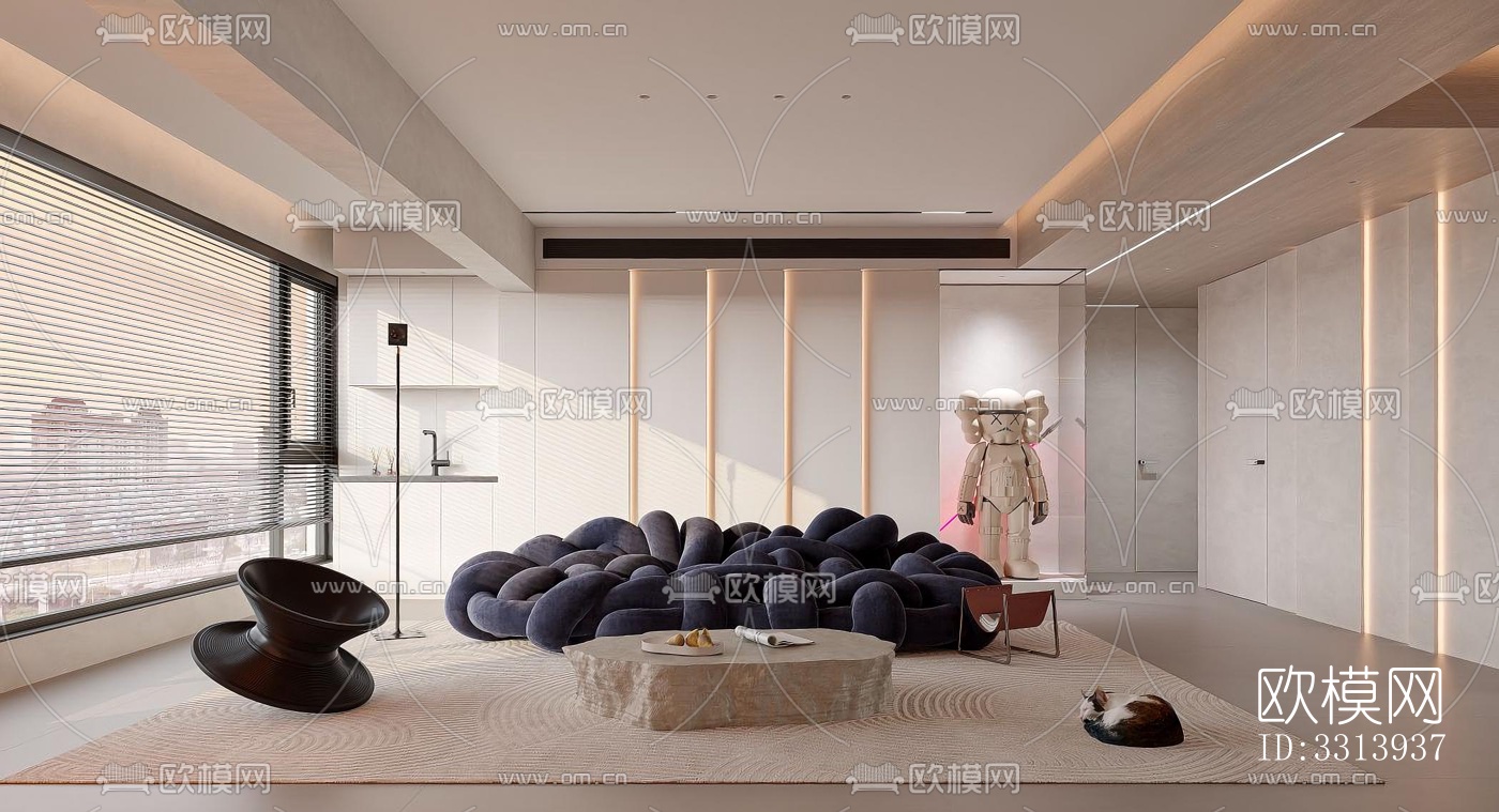 现代客餐厅效果图下载（渲染图11）