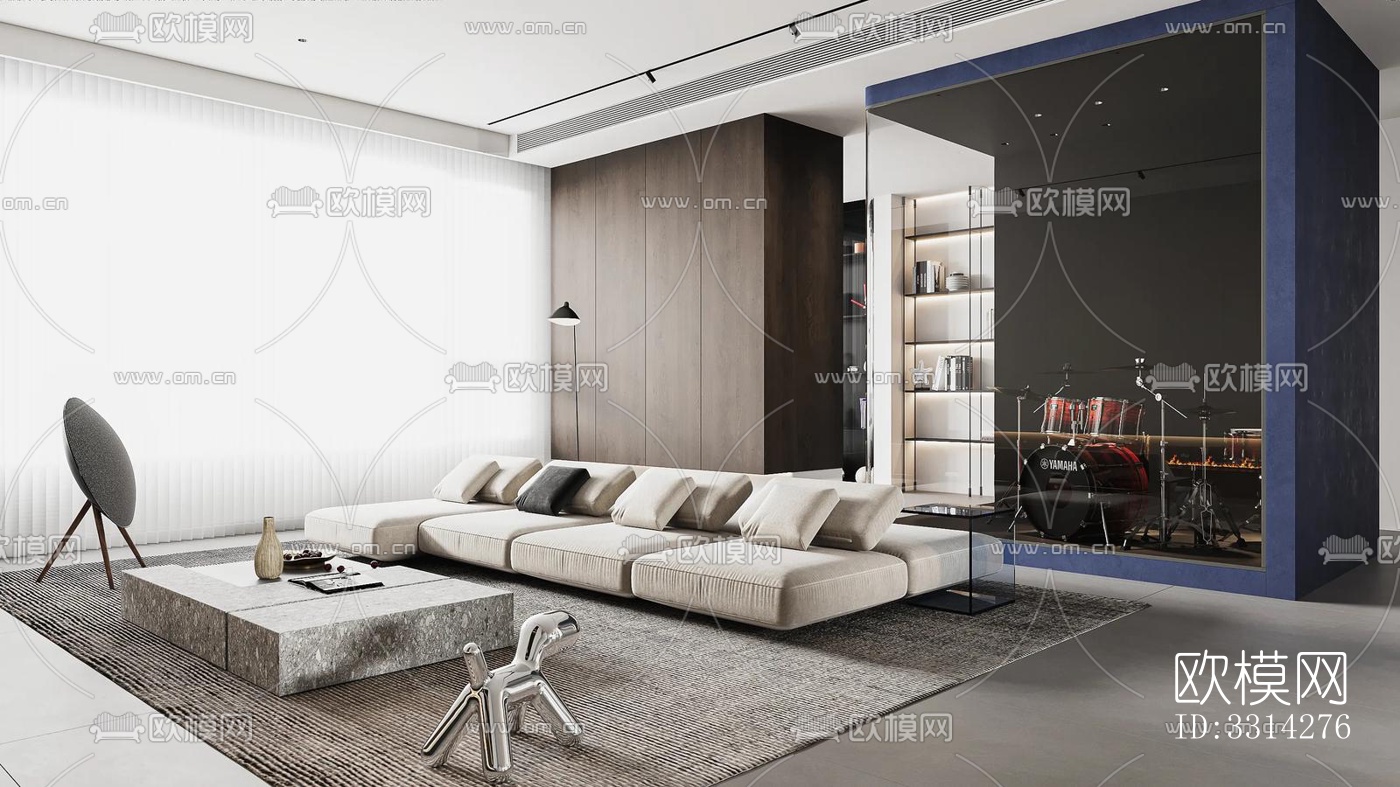 现代客餐厅效果图下载（渲染图8）