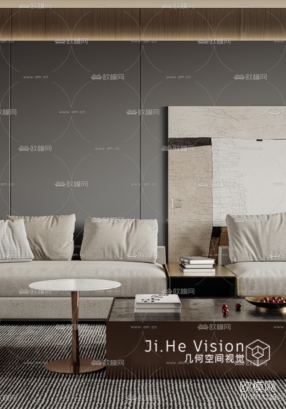 现代客餐厅效果图下载（渲染图2）