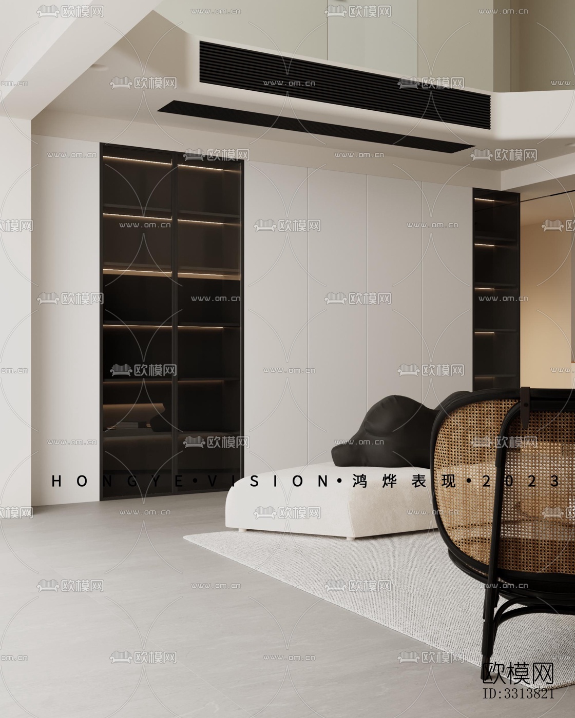 现代客餐厅效果图下载（渲染图3）