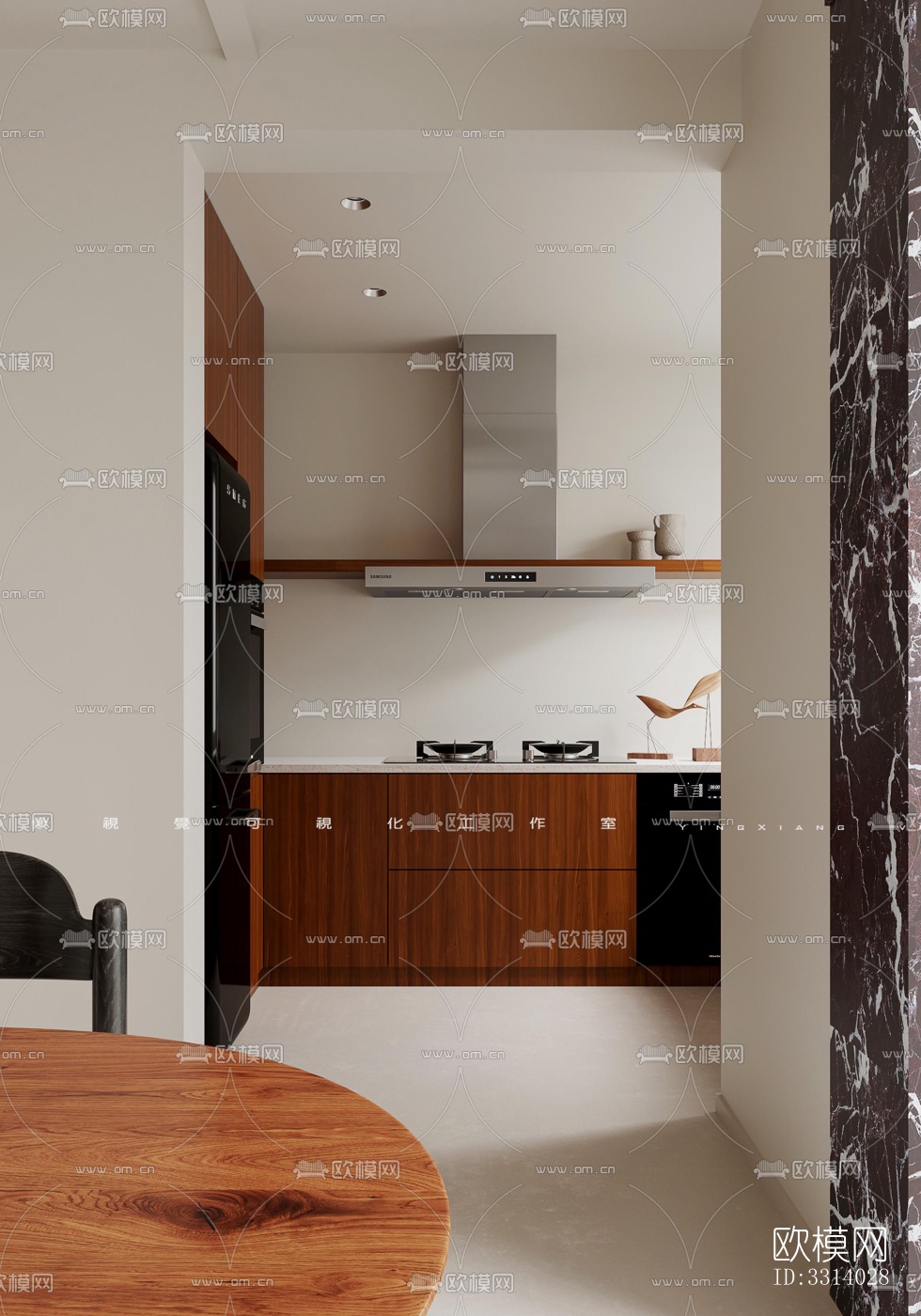 现代客餐厅效果图下载（渲染图6）