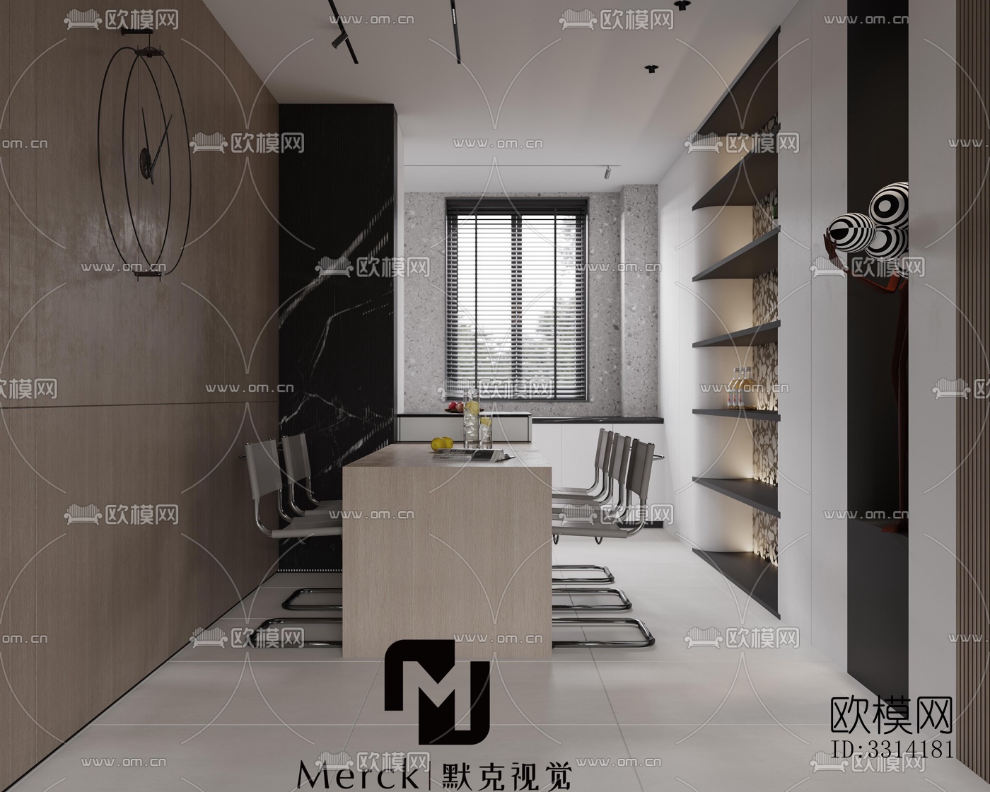 现代客餐厅效果图下载（渲染图7）