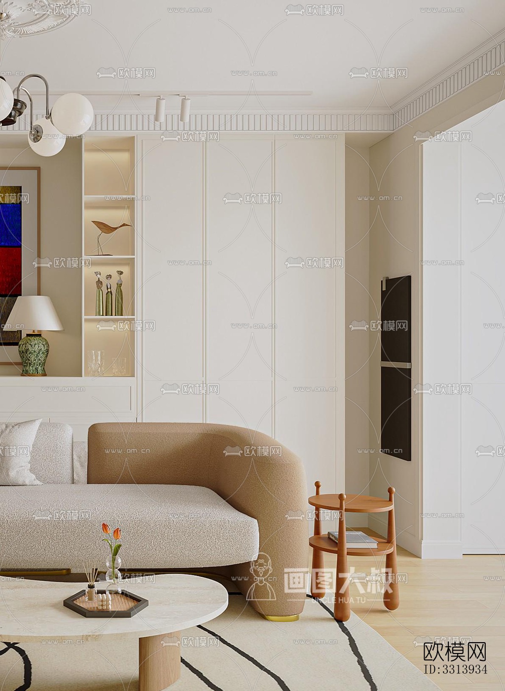 现代客餐厅效果图下载（渲染图8）