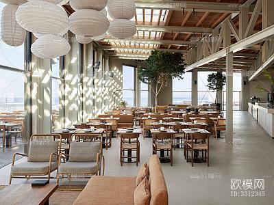 原木风西餐厅效果图下载（渲染图16）