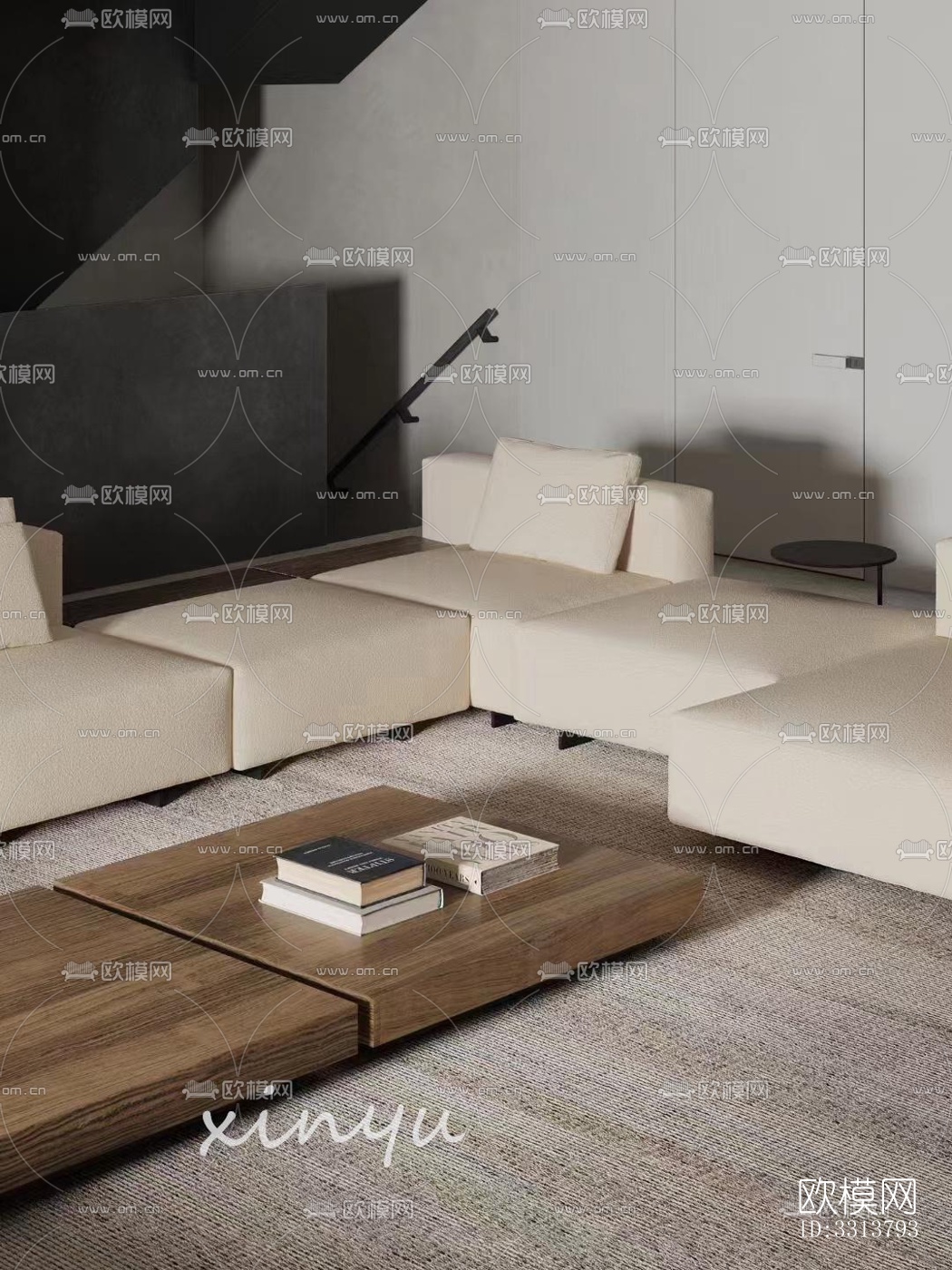 现代客餐厅效果图下载（渲染图2）