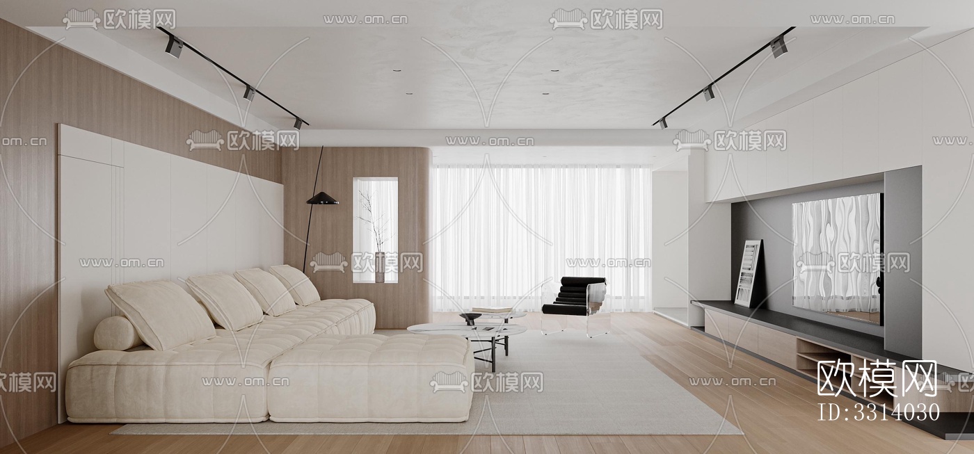 现代客餐厅效果图下载（渲染图7）