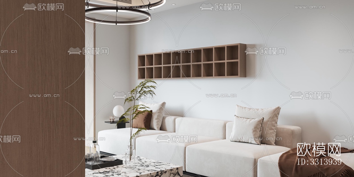 现代客餐厅效果图下载（渲染图1）