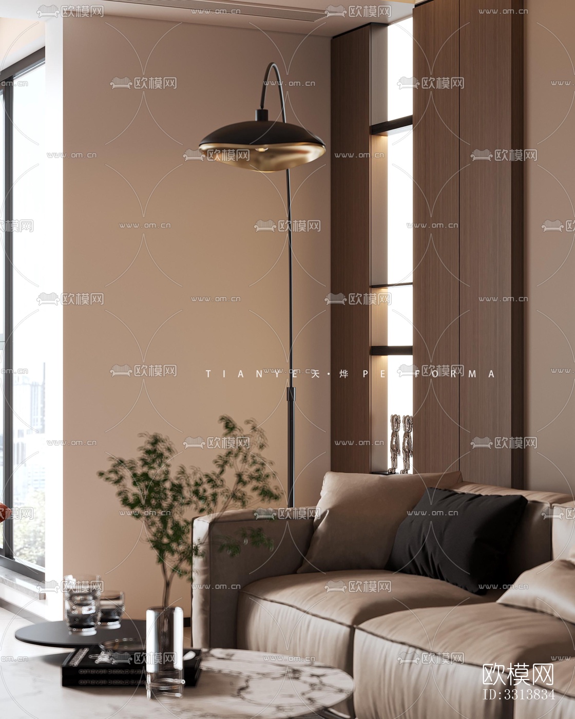 现代客餐厅效果图下载（渲染图8）