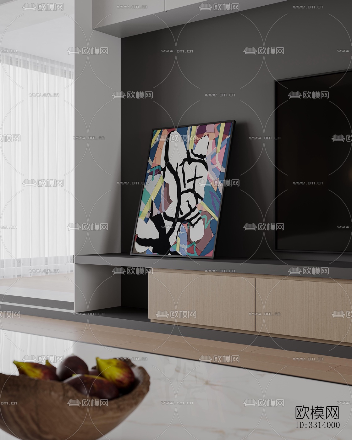 现代客餐厅效果图下载（渲染图5）