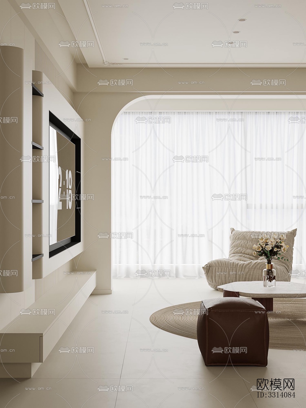 现代客餐厅效果图下载（渲染图11）