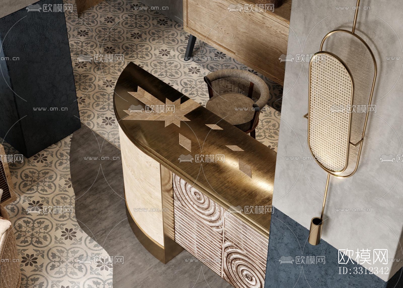 侘寂西餐厅效果图下载（渲染图11）