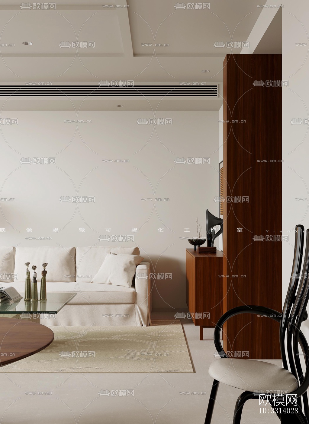 现代客餐厅效果图下载（渲染图4）