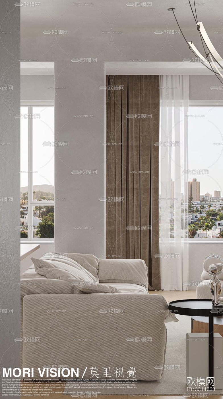 现代客餐厅效果图下载（渲染图2）