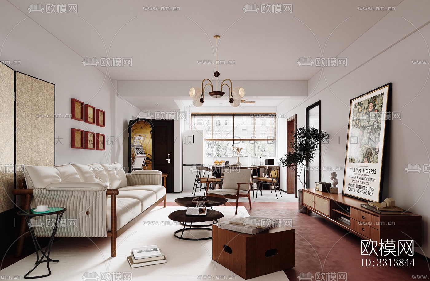 现代客餐厅效果图下载（渲染图3）