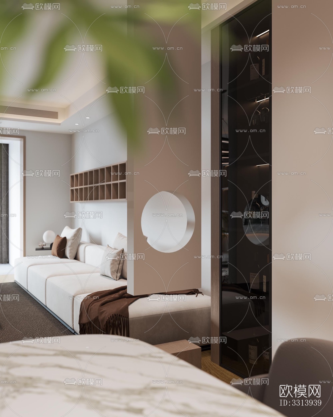 现代客餐厅效果图下载（渲染图5）