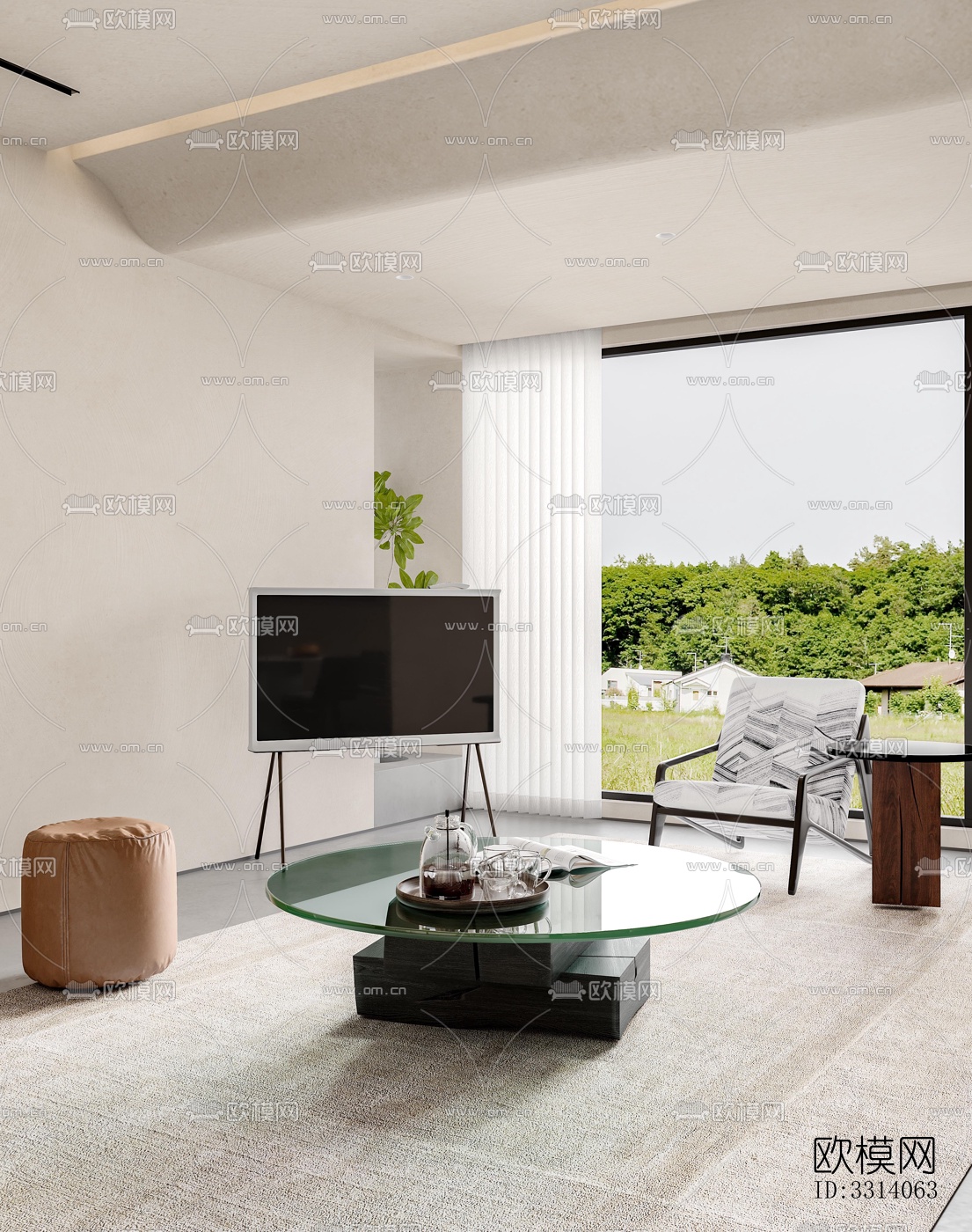 现代客餐厅效果图下载（渲染图8）