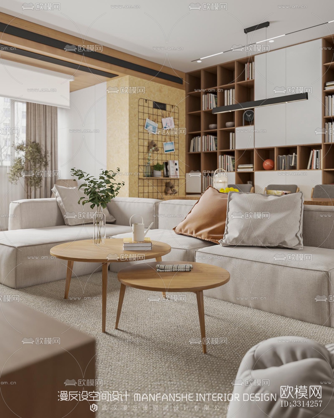 现代客餐厅效果图下载（渲染图7）