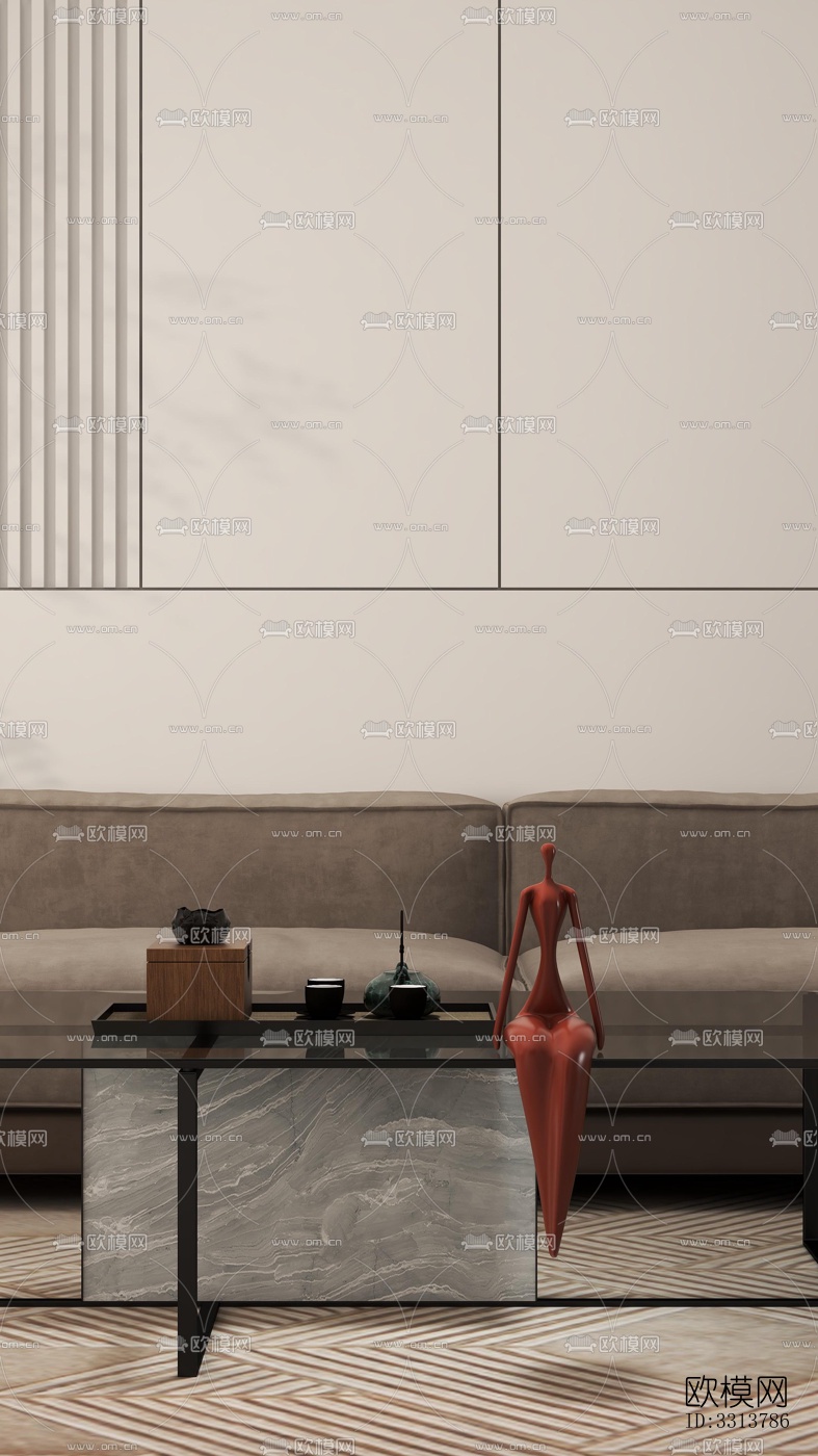 现代客餐厅效果图下载（渲染图6）