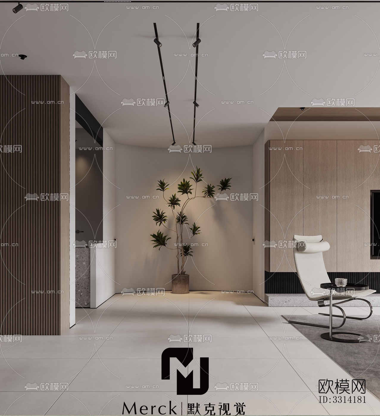 现代客餐厅效果图下载（渲染图1）