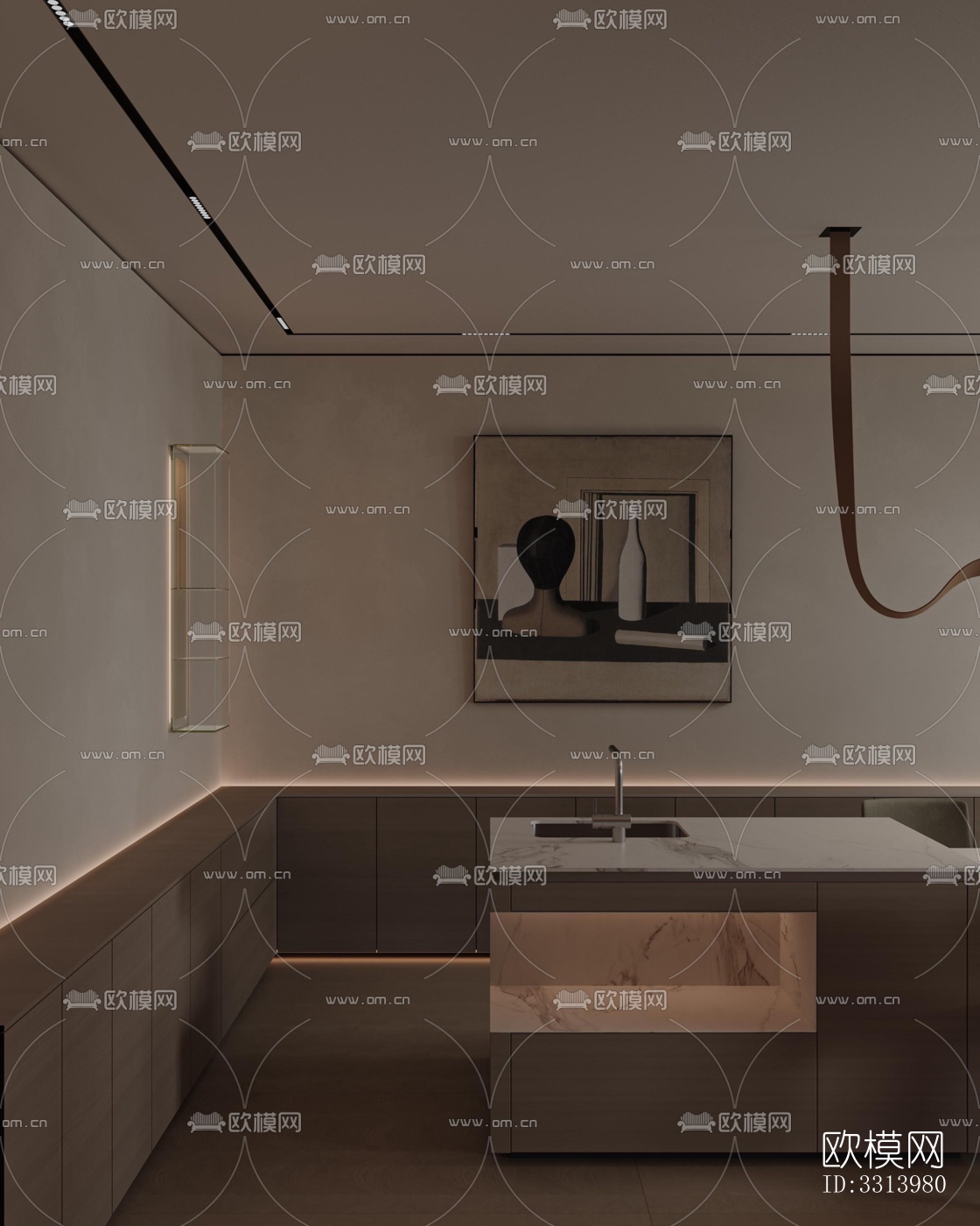 现代客餐厅效果图下载（渲染图11）