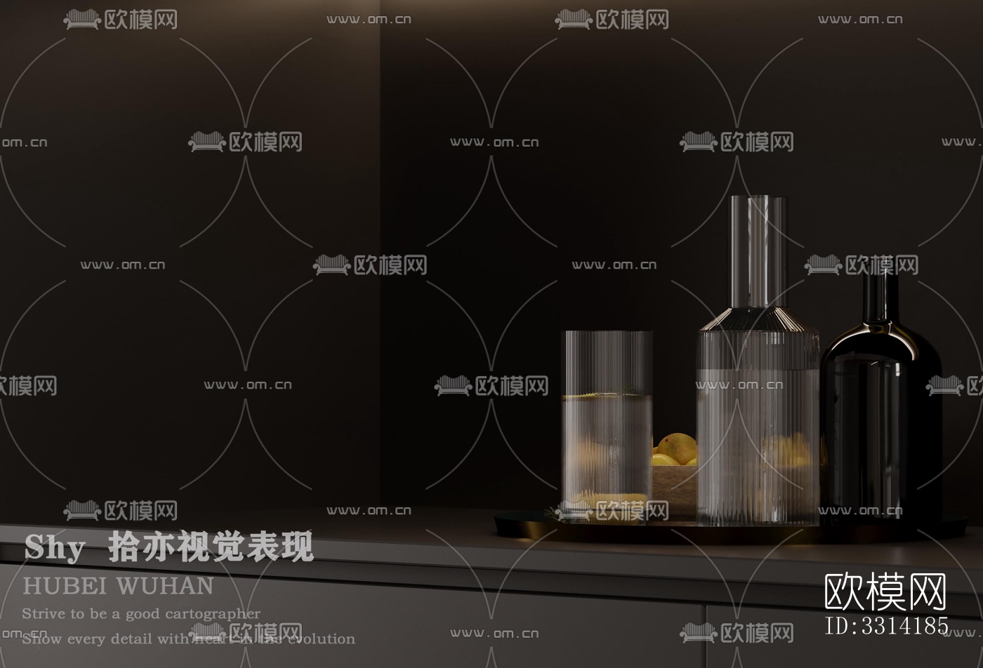 现代客餐厅效果图下载（渲染图2）