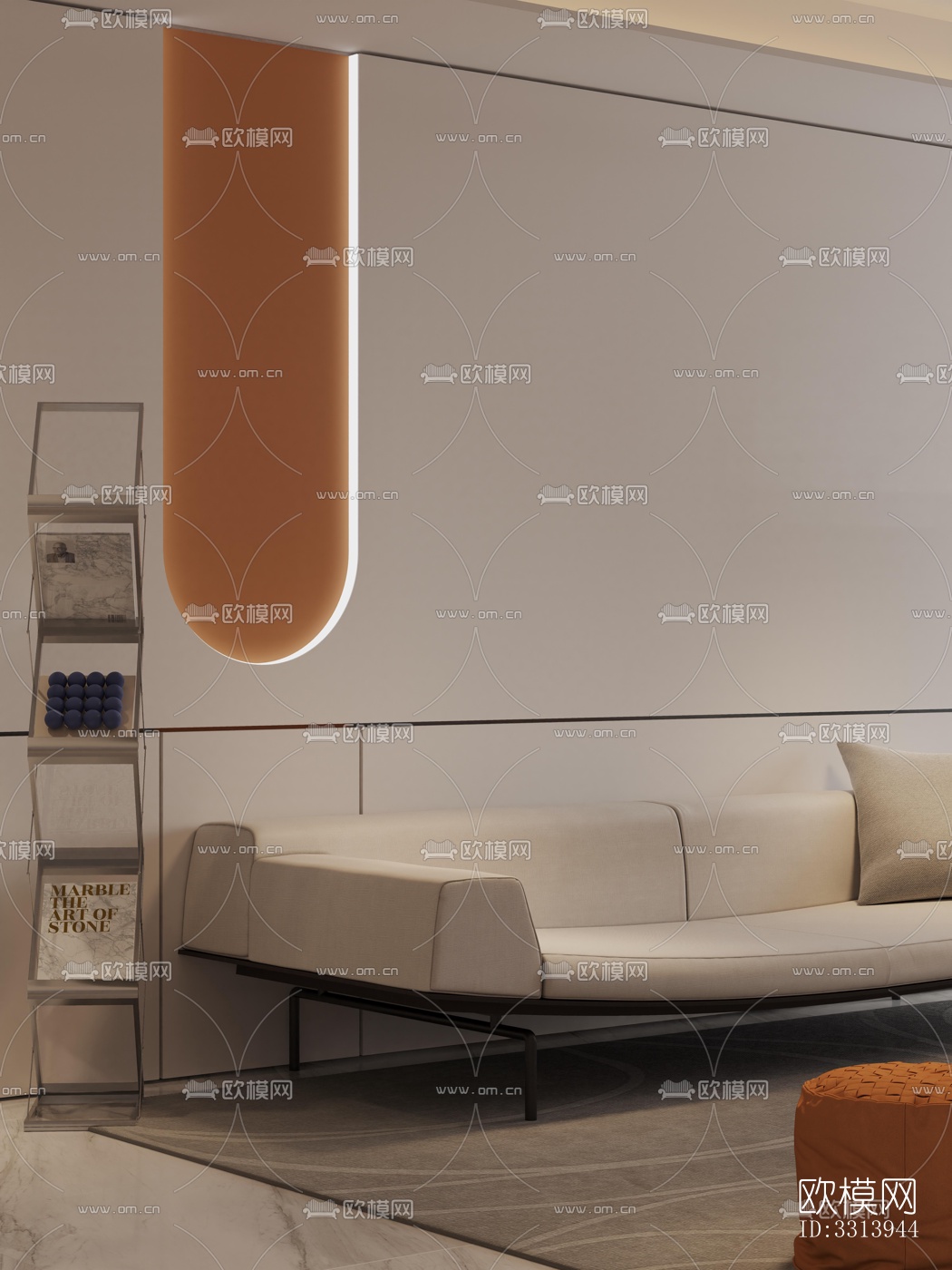 现代客餐厅效果图下载（渲染图1）