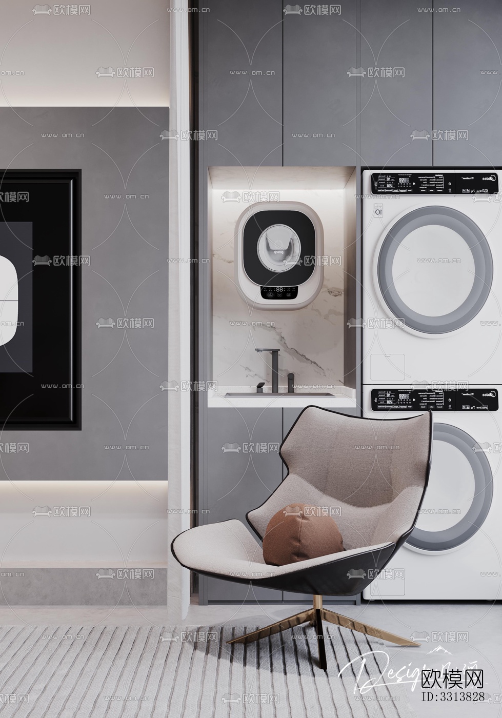 现代客餐厅效果图下载（渲染图4）