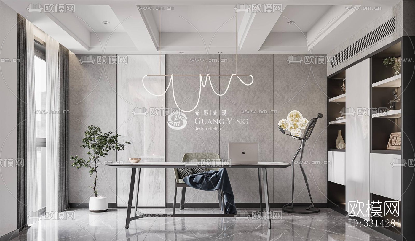 现代客餐厅效果图下载（渲染图5）