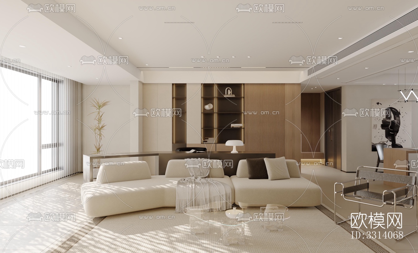 现代客餐厅效果图下载（渲染图11）