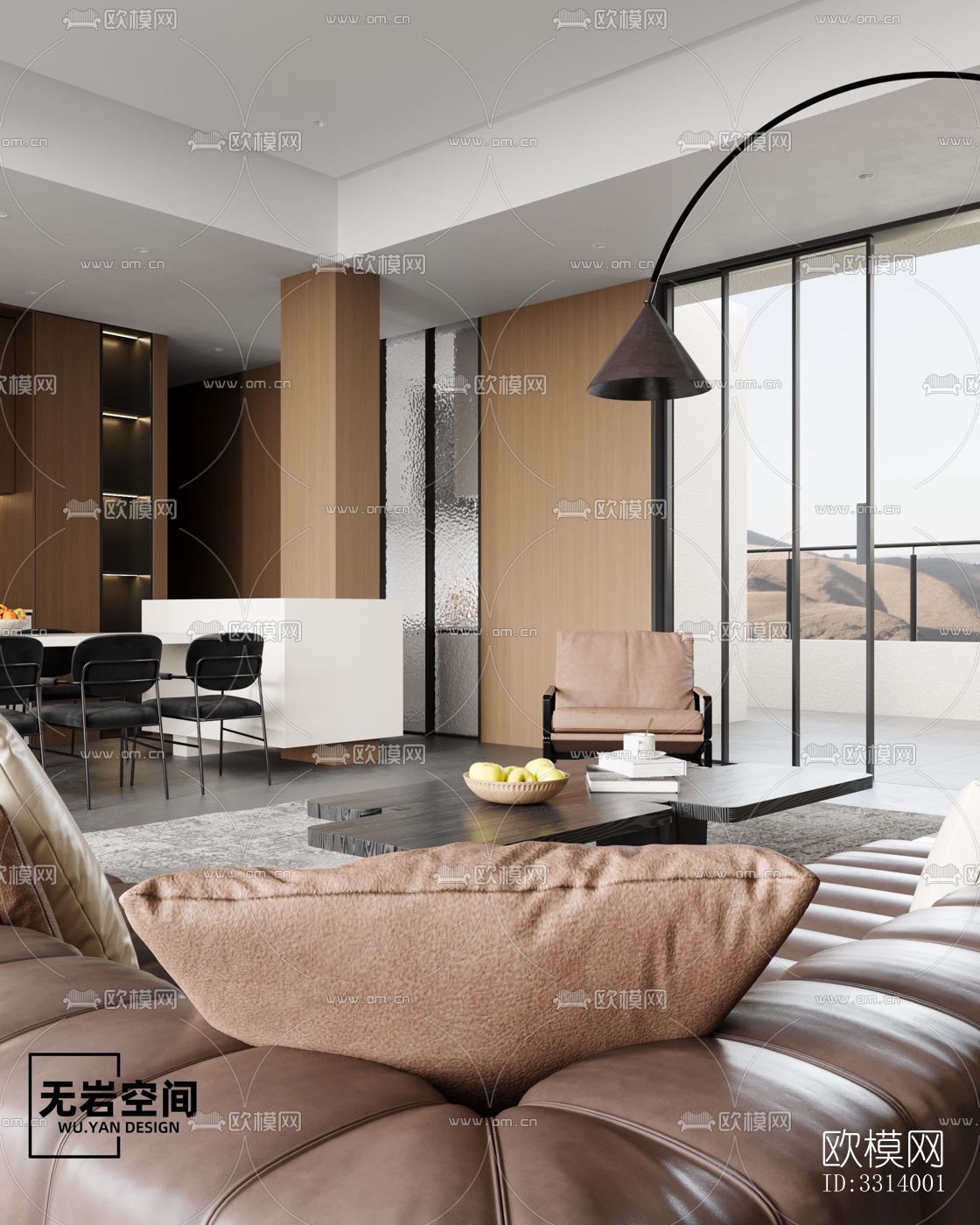 现代客餐厅效果图下载（渲染图5）