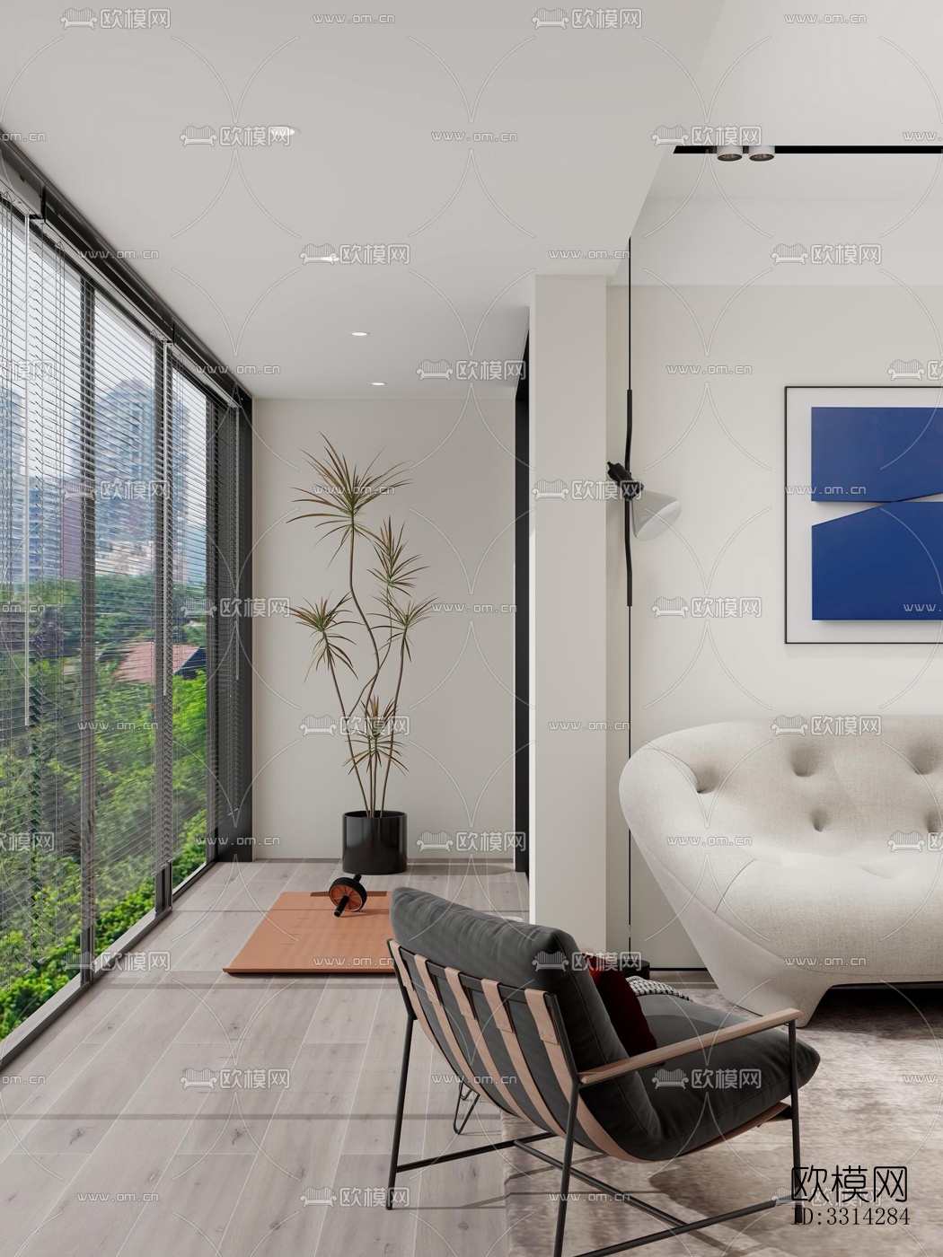 现代客餐厅效果图下载（渲染图10）