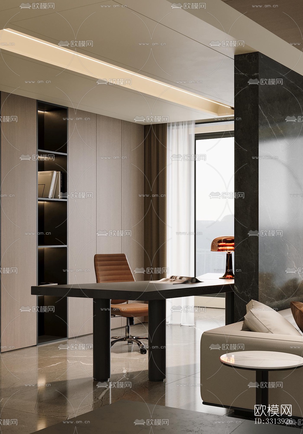 现代客餐厅效果图下载（渲染图7）