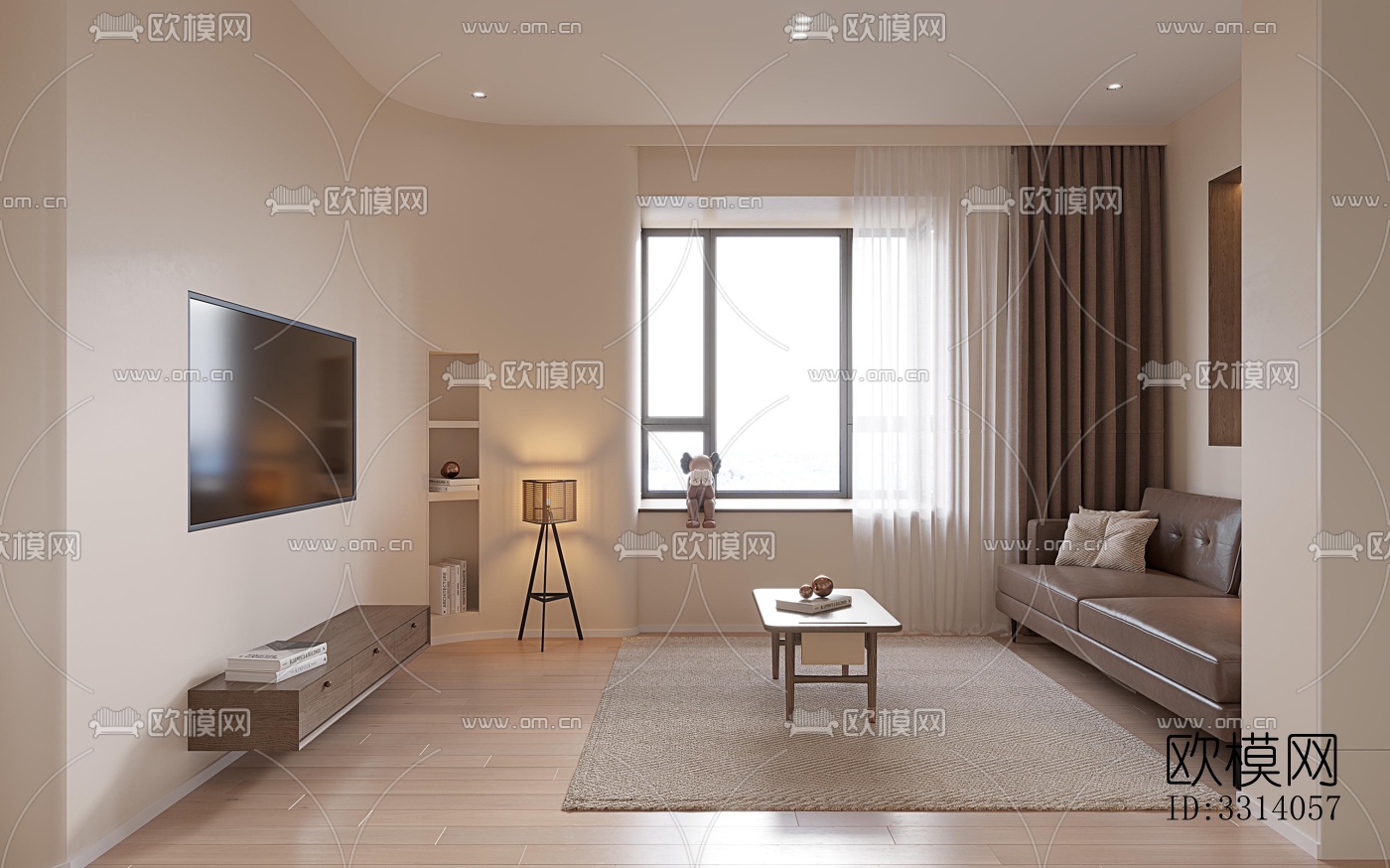 现代客餐厅效果图下载（渲染图2）