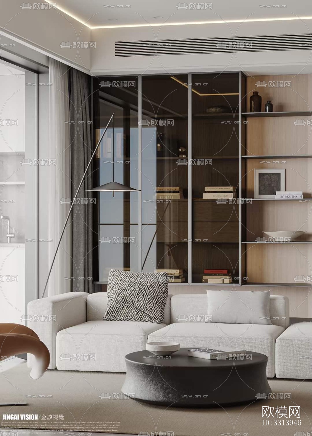 现代客餐厅效果图下载（渲染图6）