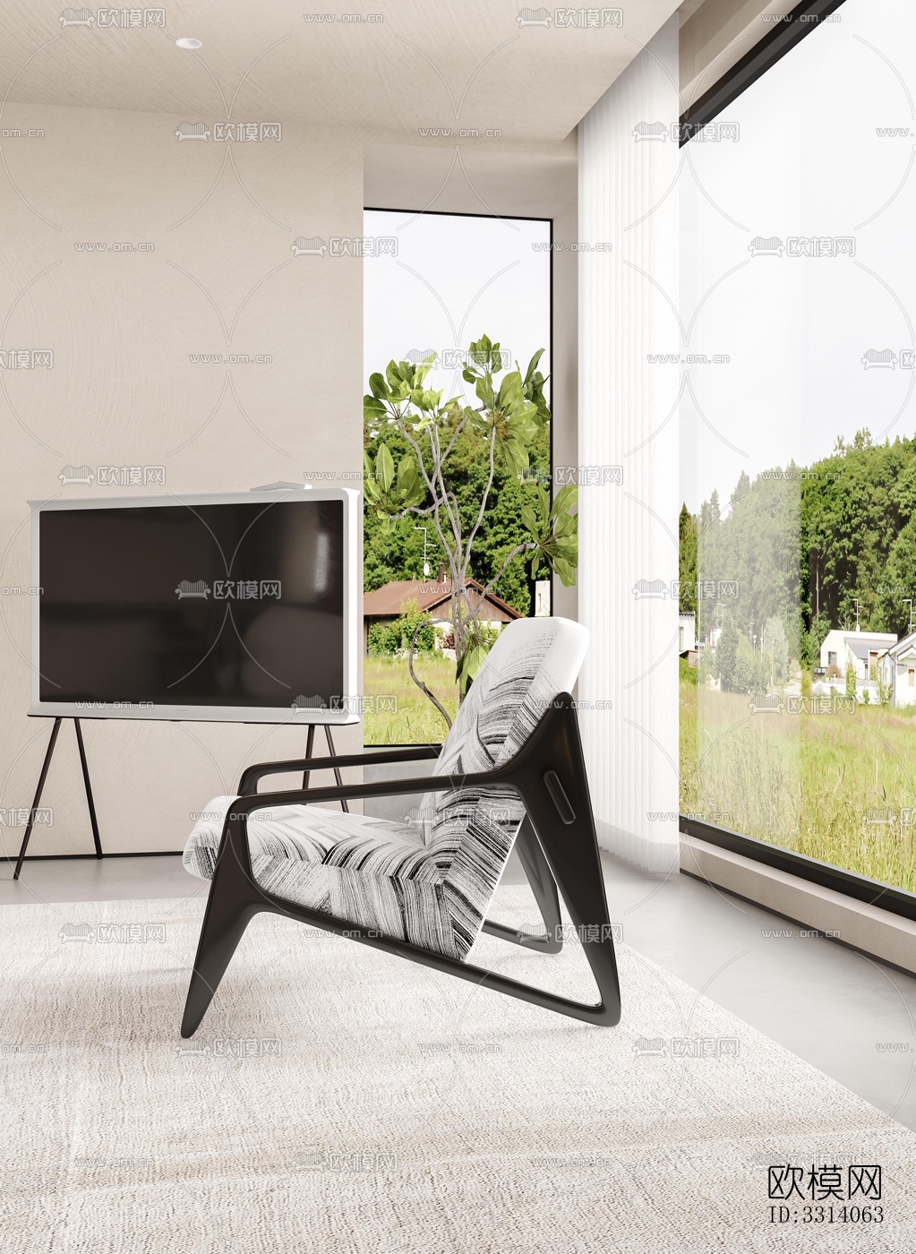 现代客餐厅效果图下载（渲染图7）