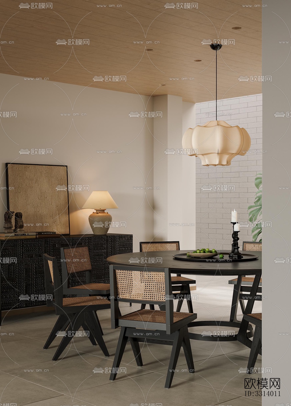 现代客餐厅效果图下载（渲染图8）