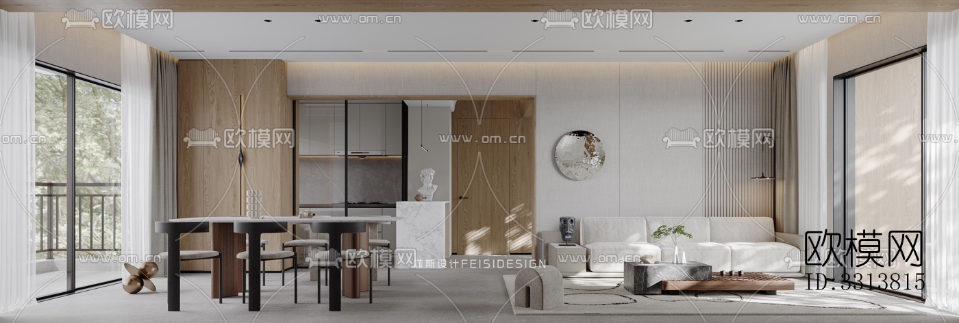 现代客餐厅效果图下载（渲染图8）