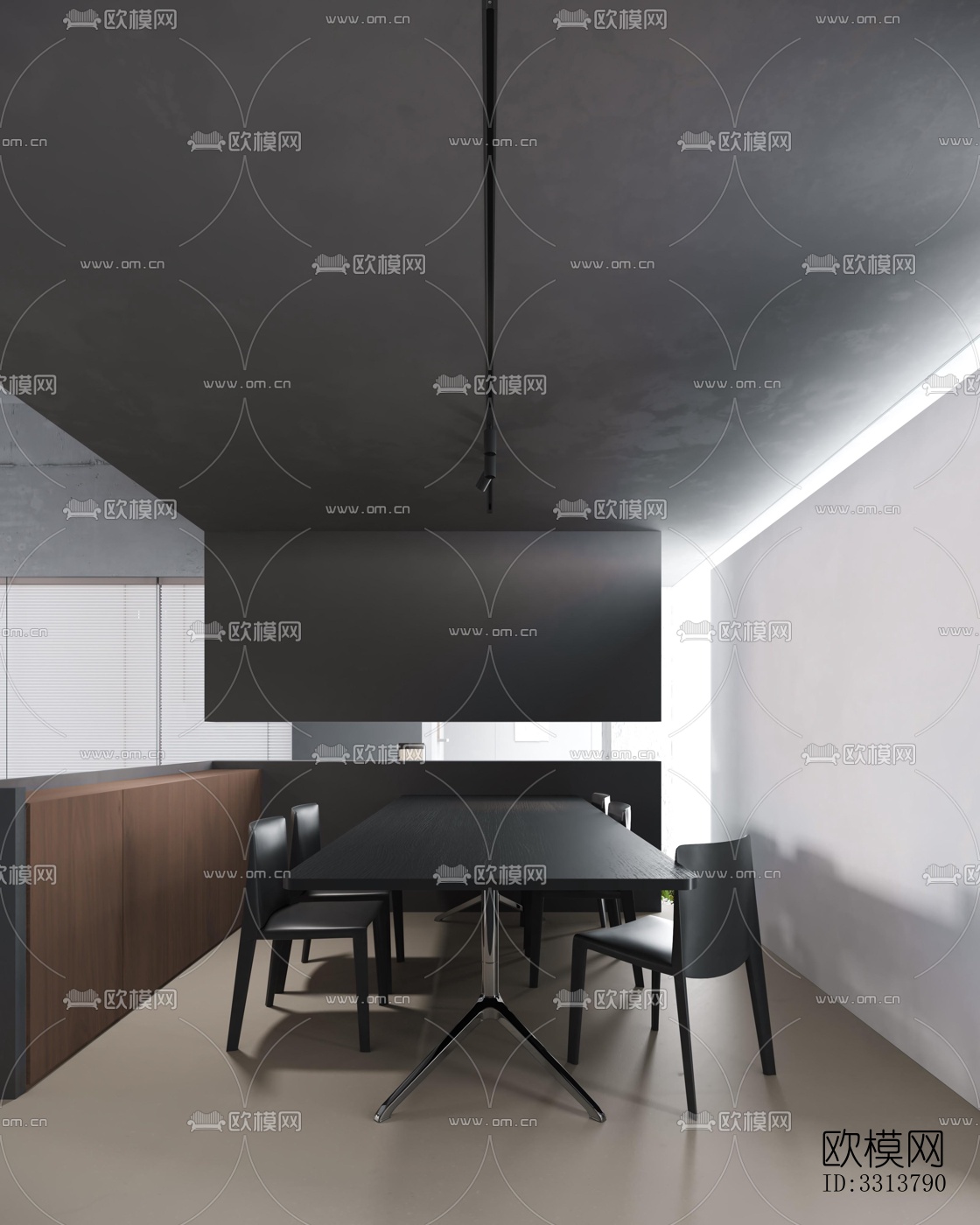 现代客餐厅效果图下载（渲染图8）