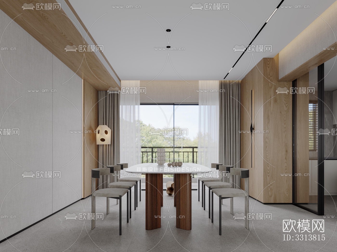 现代客餐厅效果图下载（渲染图7）