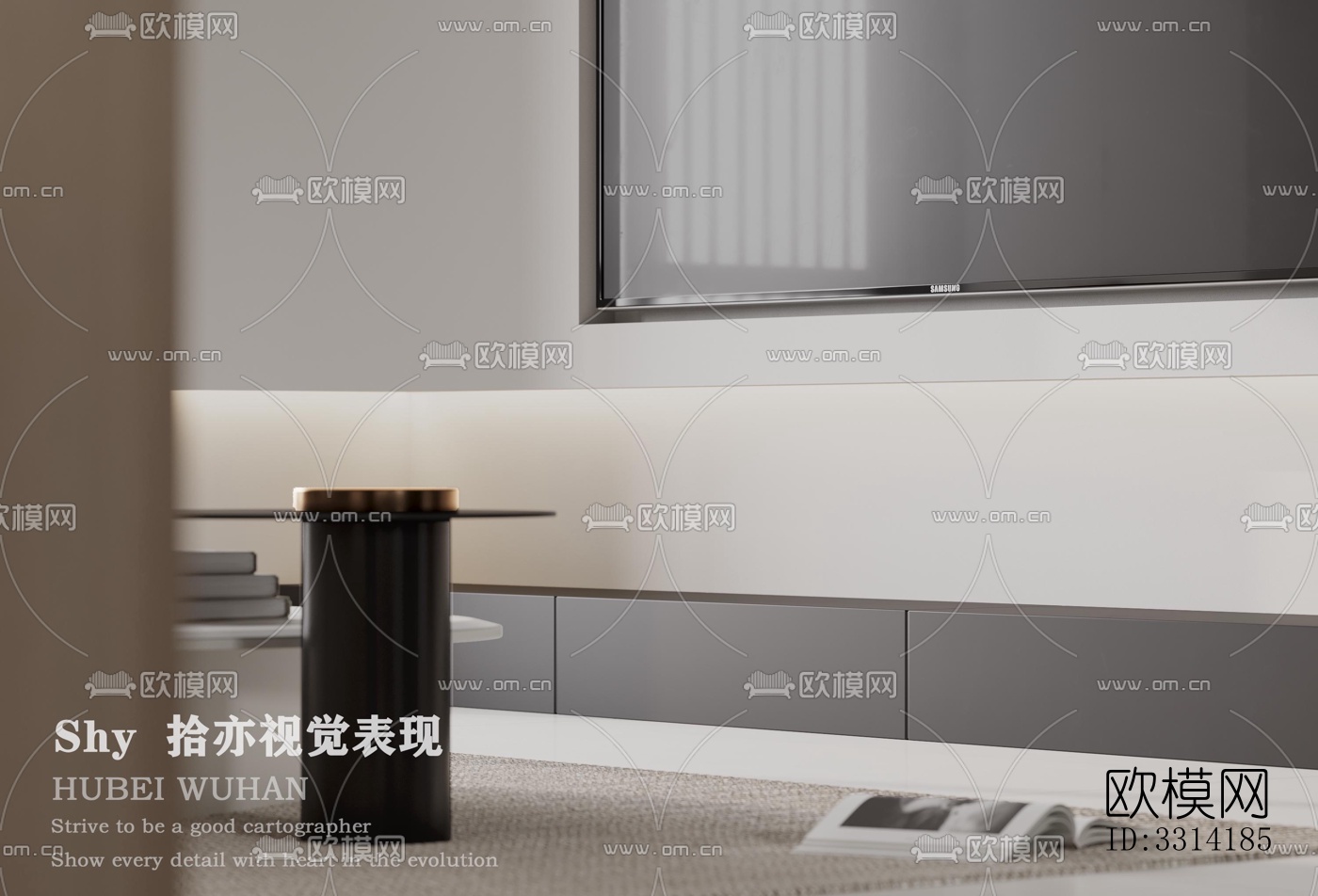 现代客餐厅效果图下载（渲染图7）