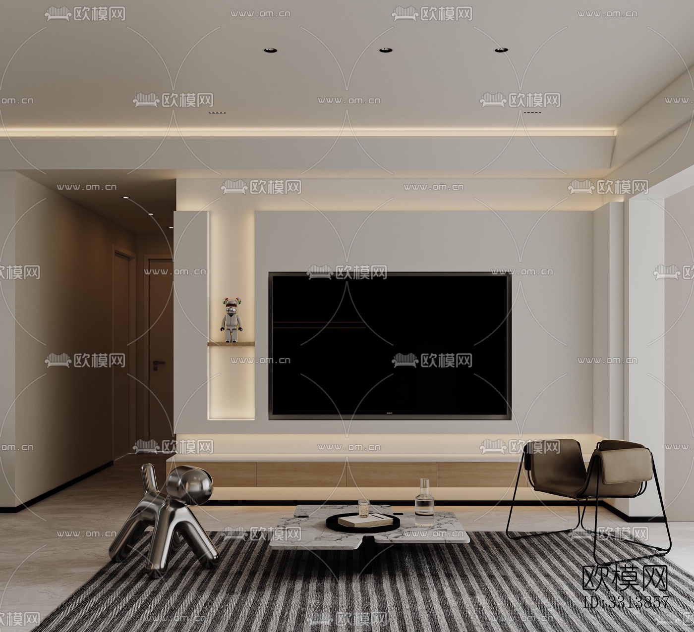 现代客餐厅效果图下载（渲染图6）