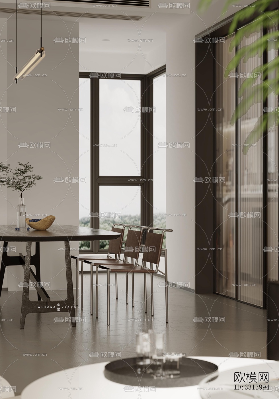 现代客餐厅效果图下载（渲染图3）
