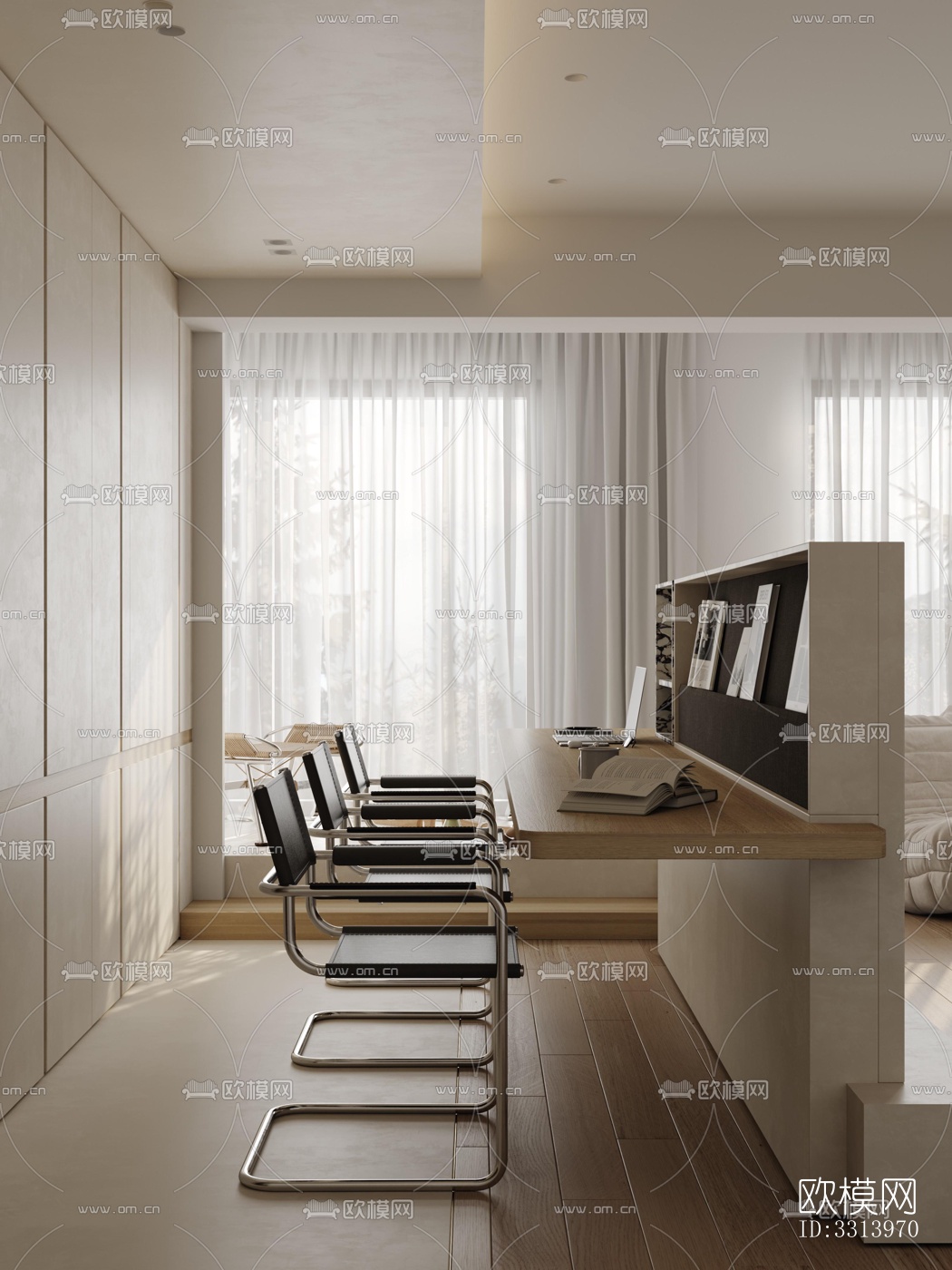 现代客餐厅效果图下载（渲染图16）