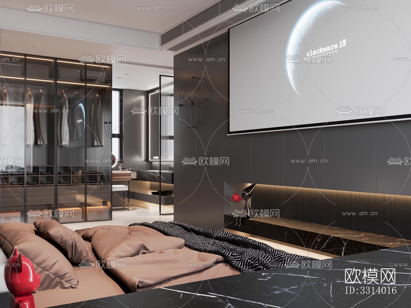 现代客餐厅效果图下载（渲染图6）