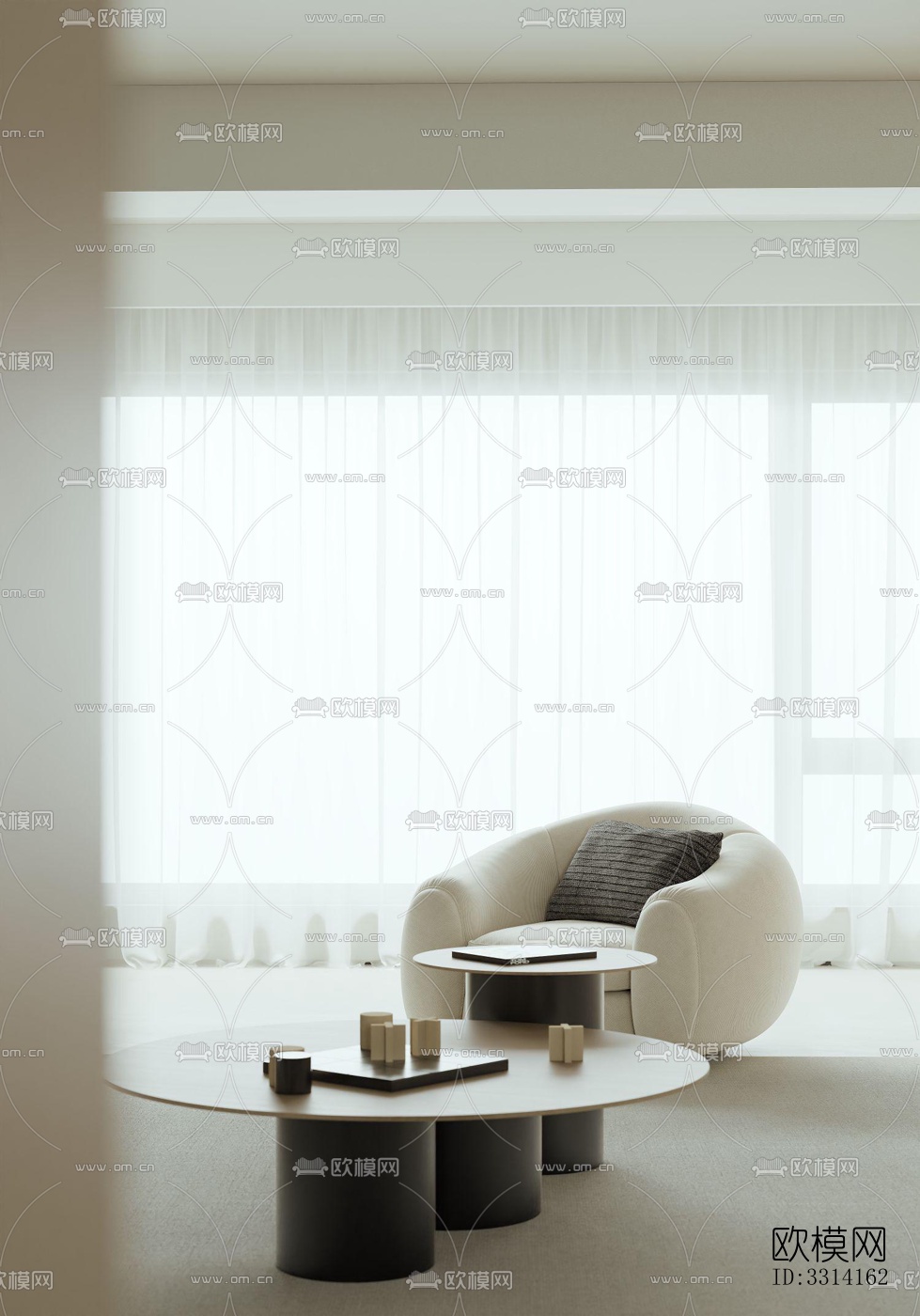 现代客餐厅效果图下载（渲染图4）