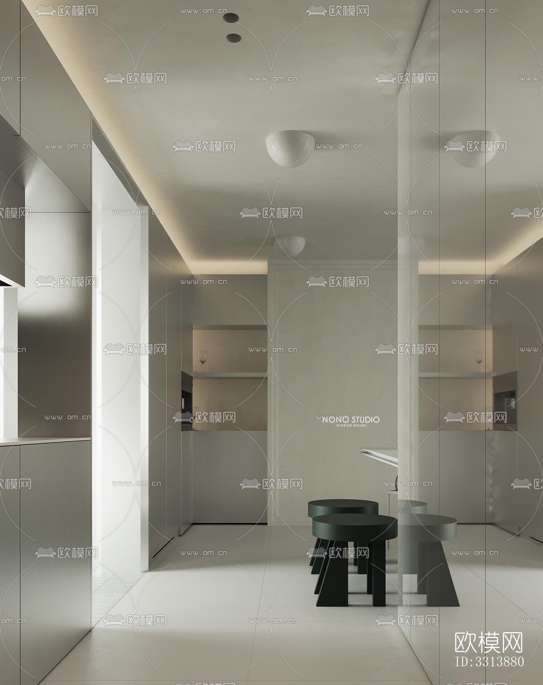 现代客餐厅效果图下载（渲染图4）