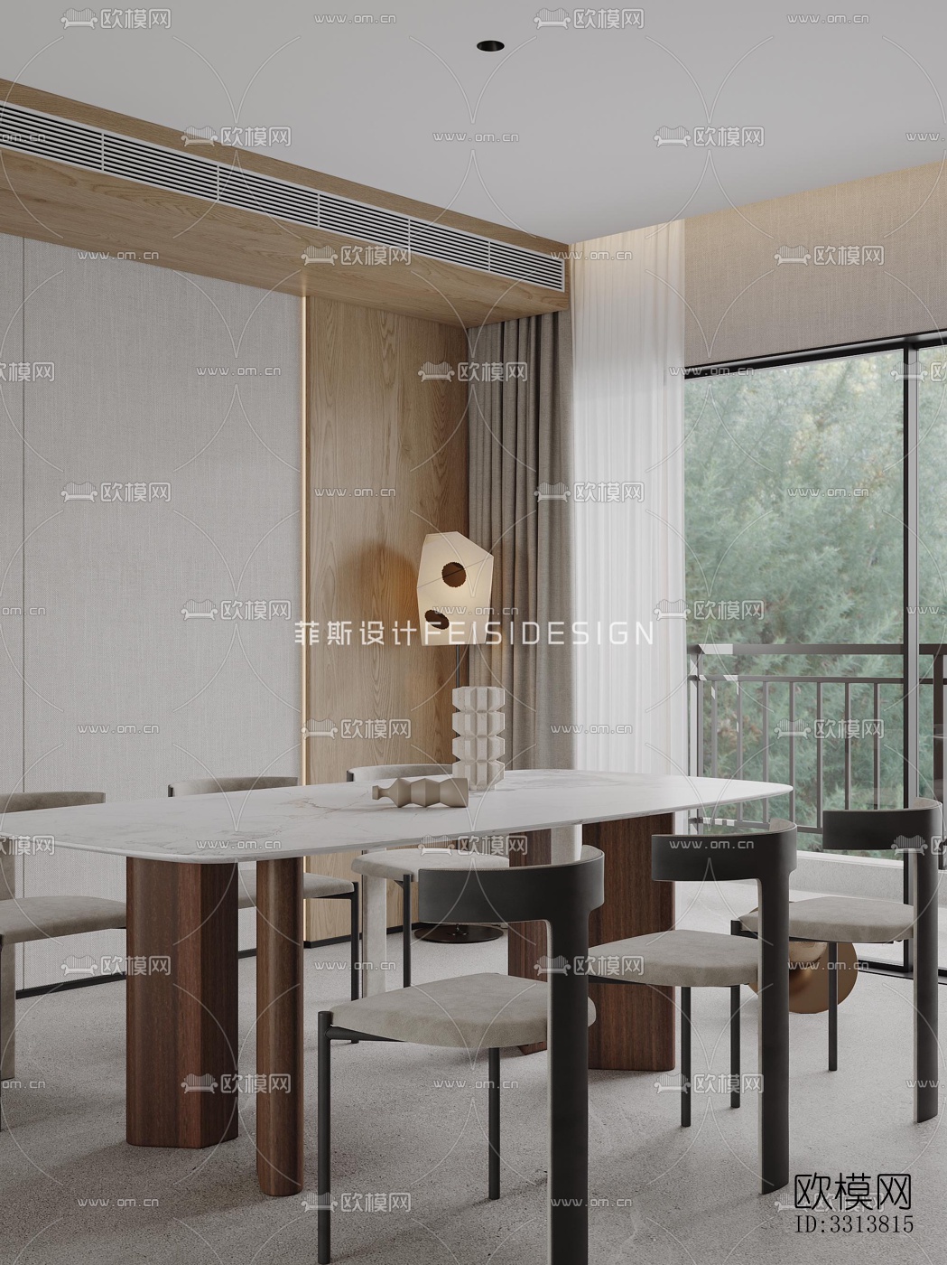 现代客餐厅效果图下载（渲染图13）